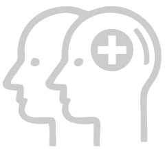 Wir kennen unsere Kunden und wissen, was sie brauchen. Symbol für Gesundheit mit Gesicht